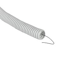 Труба гофр, ПВХ с протяжкой d16 мм (100 м) белая-Plast | код  tg-z-16-100-white | EKF